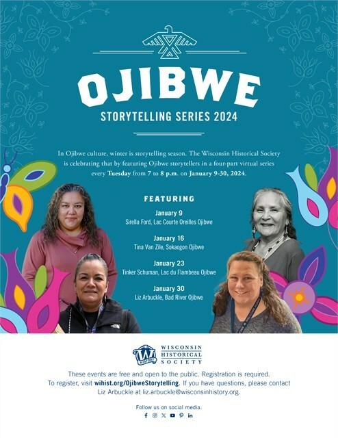 Wisconsin Historical Society Announces Speakers for 2024 Ojibwe Storytelling Series