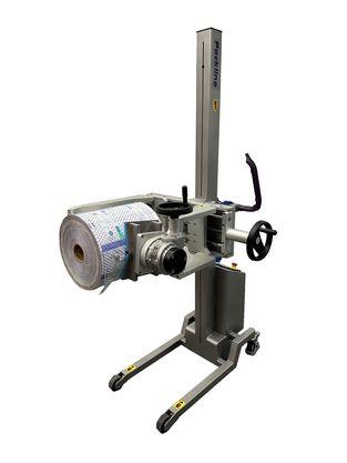 Packline Materials Handling Announce The Production Of New Stainless Lifter With Forward Tipping Roll Clamp For Handling Rolls In A Clean Room Environment